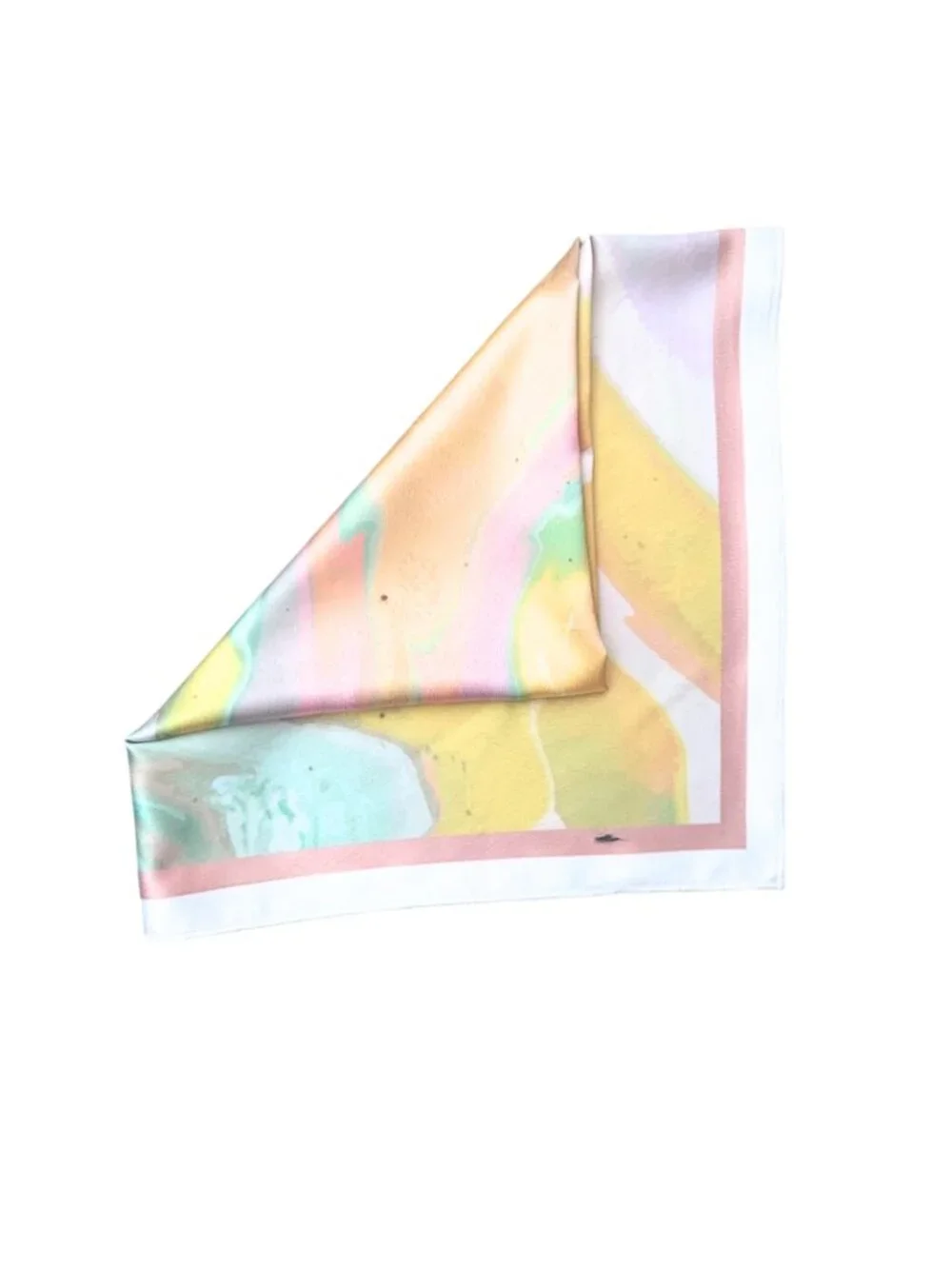 Yellow Sunset Marble Swirl Square Scarf 48x48cm | Custom Design Bandana NWOT
